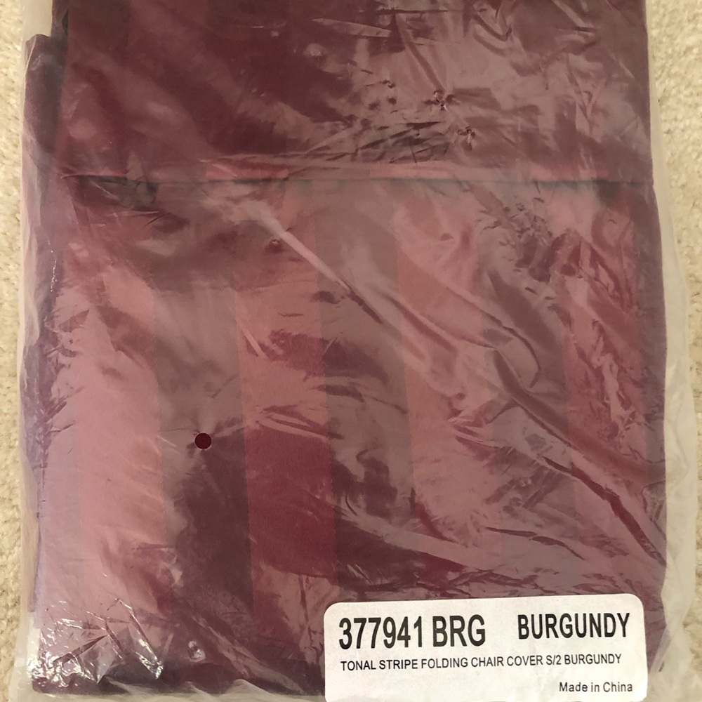 Burgundy Tonal Stripe Folding Chair Cover